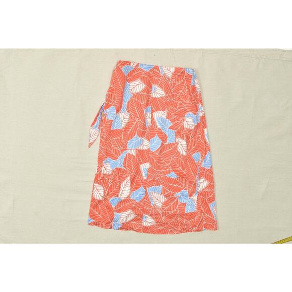 Untuckit Women's Red Lyocell Leaf Print Wrap Skirt Midi Regular Size S - Picture 8 of 8